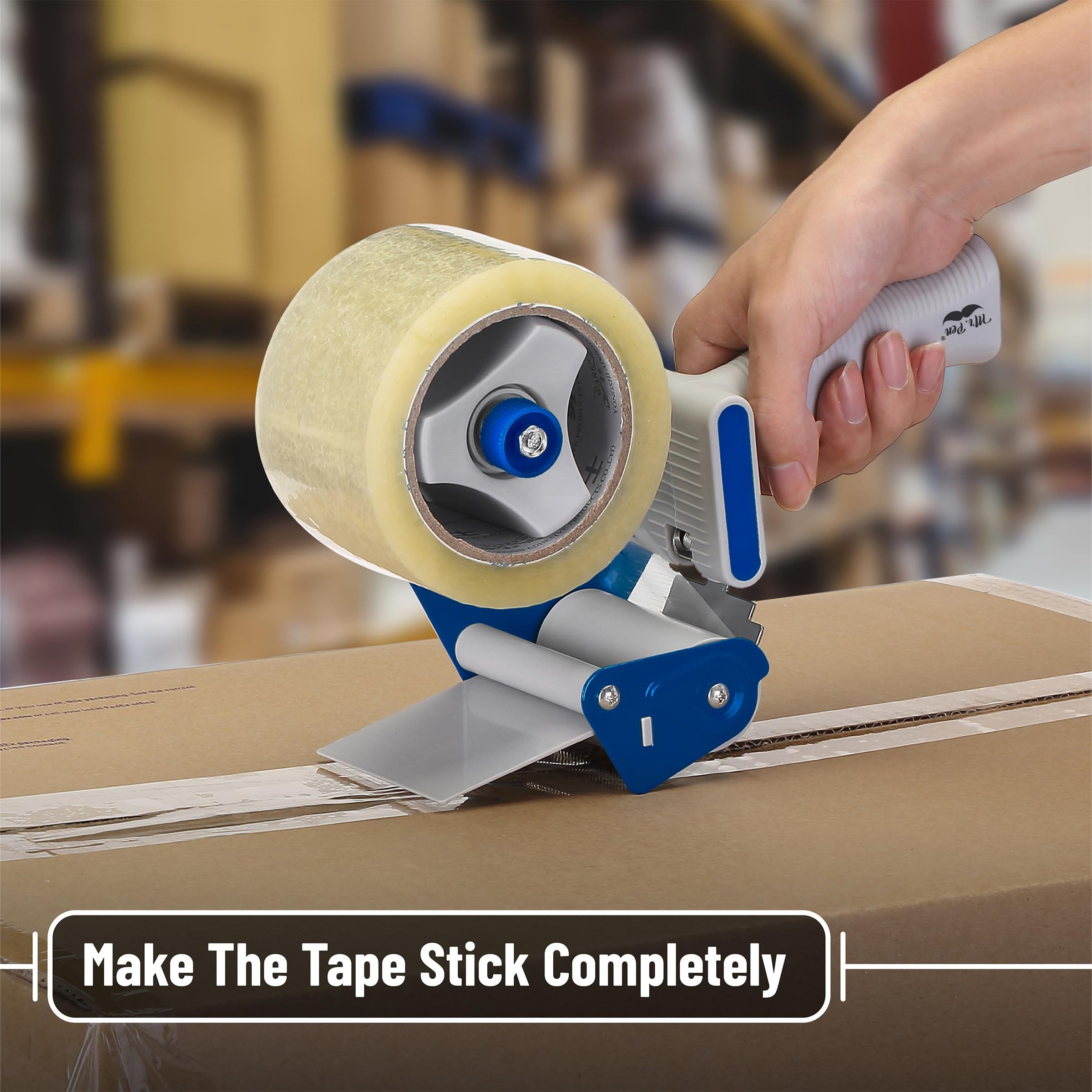 Heavy Duty Packaging Tape Dispenser, 2 Inch Tape Gun with Clear Tape, Packaging Tape Dispenser（blue） - Image 2