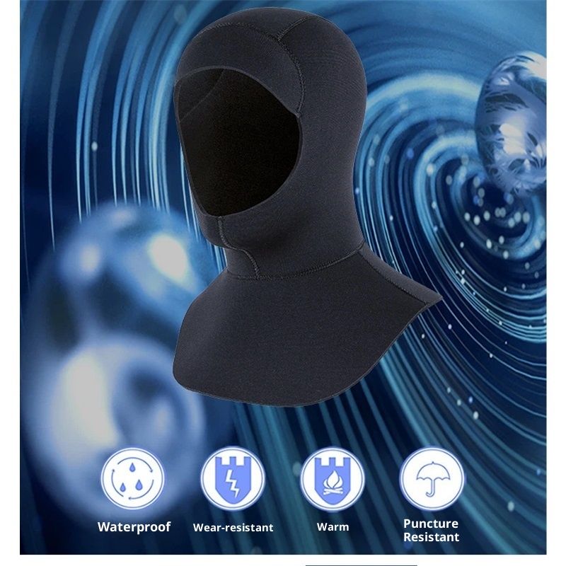 Neoprene Wetsuit Hood Scuba Diving Hood 5MM for Men Women Youth, Bib Dive Cap Surfing Thermal Hood for Kayaking Snorkeling Swimming Sailing Canoeing Water Sports（59-62 cm） - Image 3