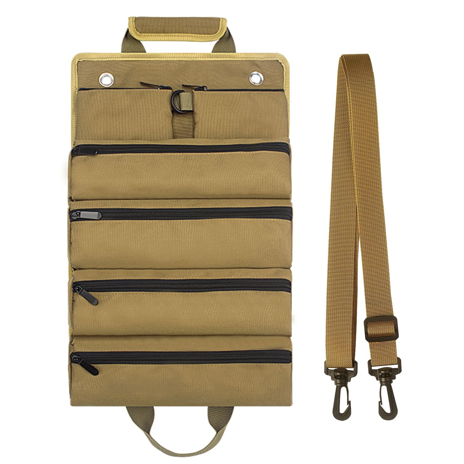 Heavy-Duty Oxford cloth Canvas Tool Roll, Tool Wrap Roll, Tool Roll Bag, Large Roll Up Tool Bag For Mechanics. - Image 1
