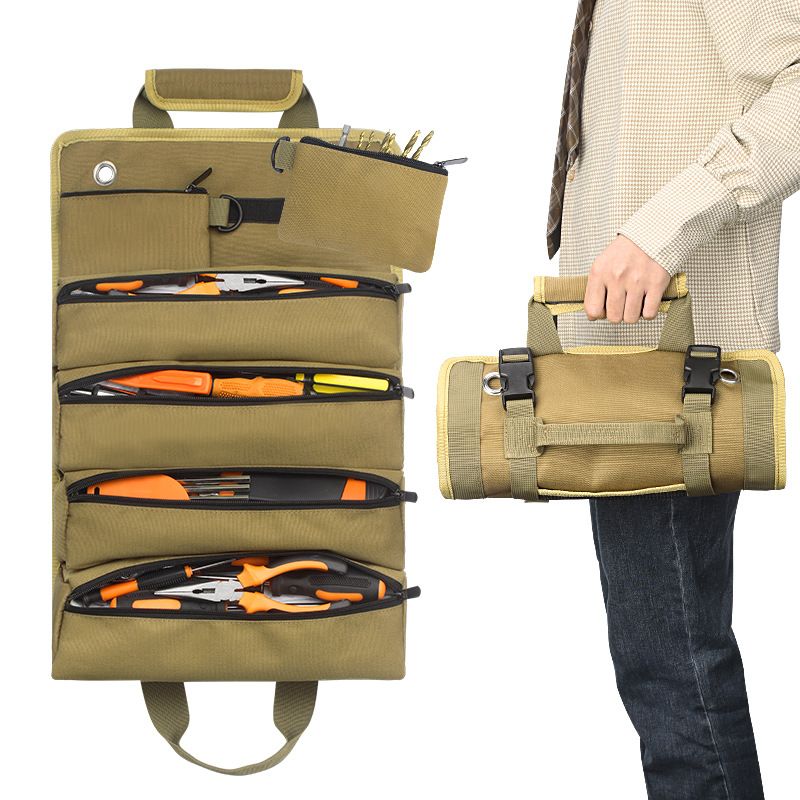 Heavy-Duty Oxford cloth Canvas Tool Roll, Tool Wrap Roll, Tool Roll Bag, Large Roll Up Tool Bag For Mechanics. - Image 2