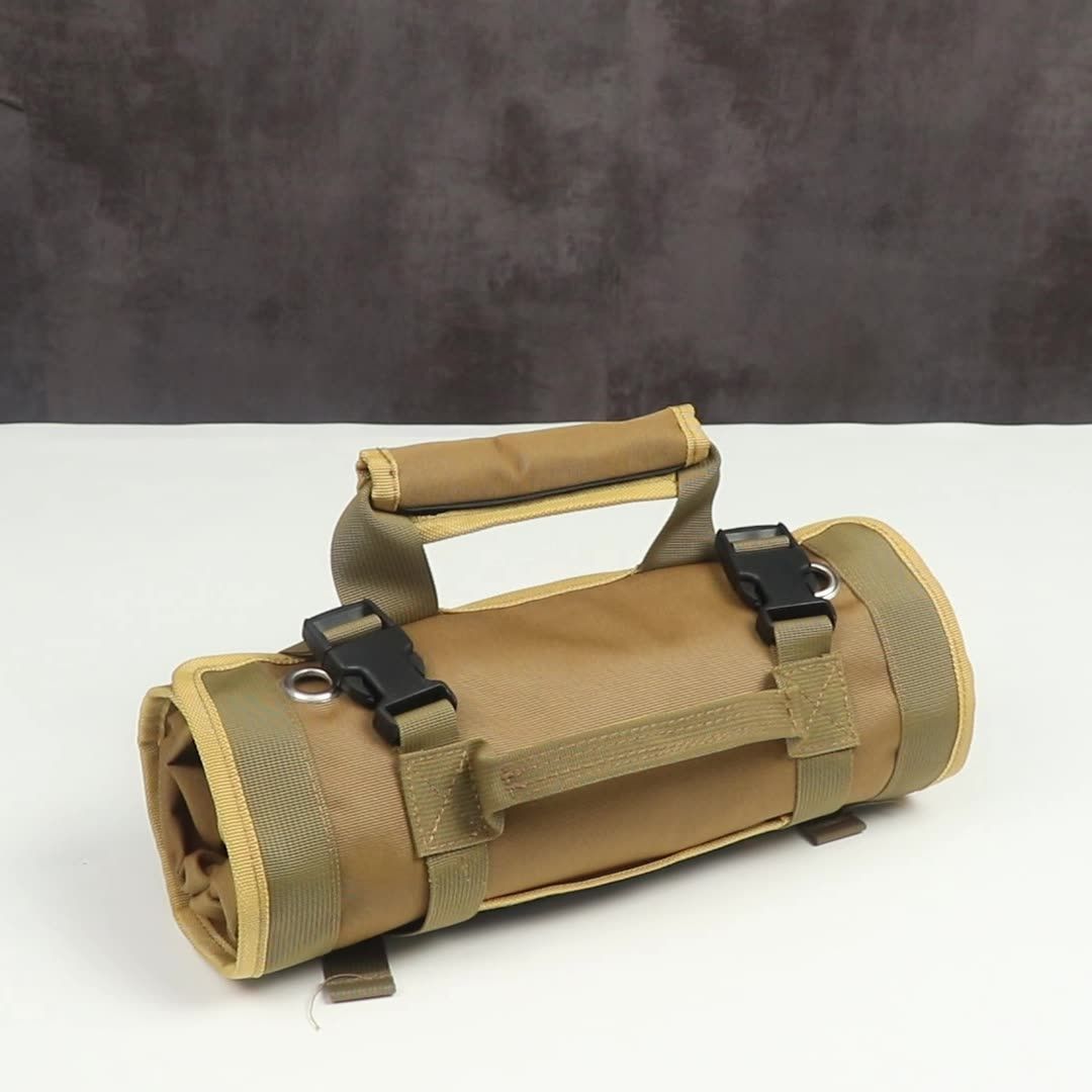 Heavy-Duty Oxford cloth Canvas Tool Roll, Tool Wrap Roll, Tool Roll Bag, Large Roll Up Tool Bag For Mechanics. - Image 3