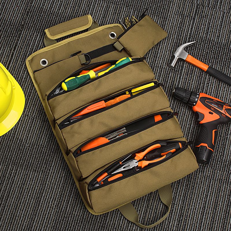Heavy-Duty Oxford cloth Canvas Tool Roll, Tool Wrap Roll, Tool Roll Bag, Large Roll Up Tool Bag For Mechanics. - Image 4