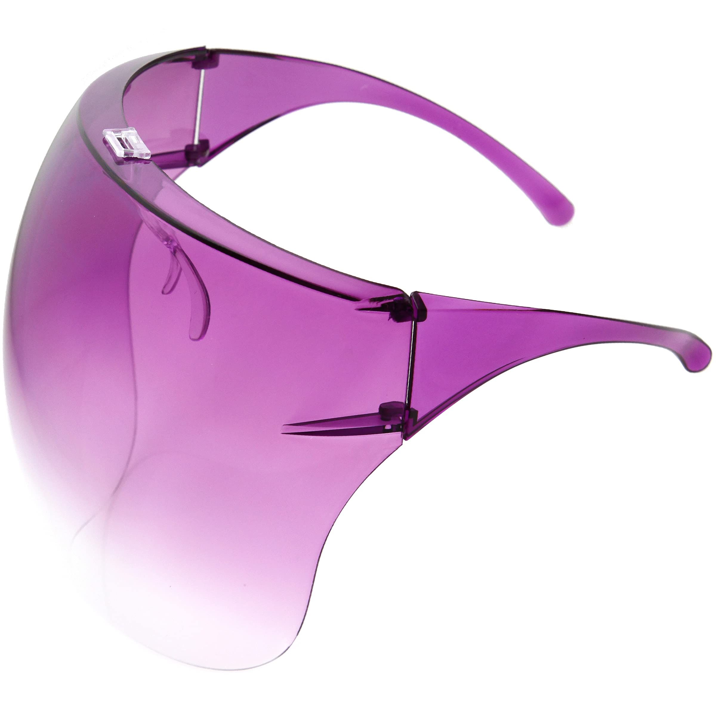 Gradient purple Tinted/Ombre Face Shield Full Cover Visor Glasses/Sunglasses (Full face goggles, protective goggles, protective face mask, splash proof) Amethyst/Fade - Image 3