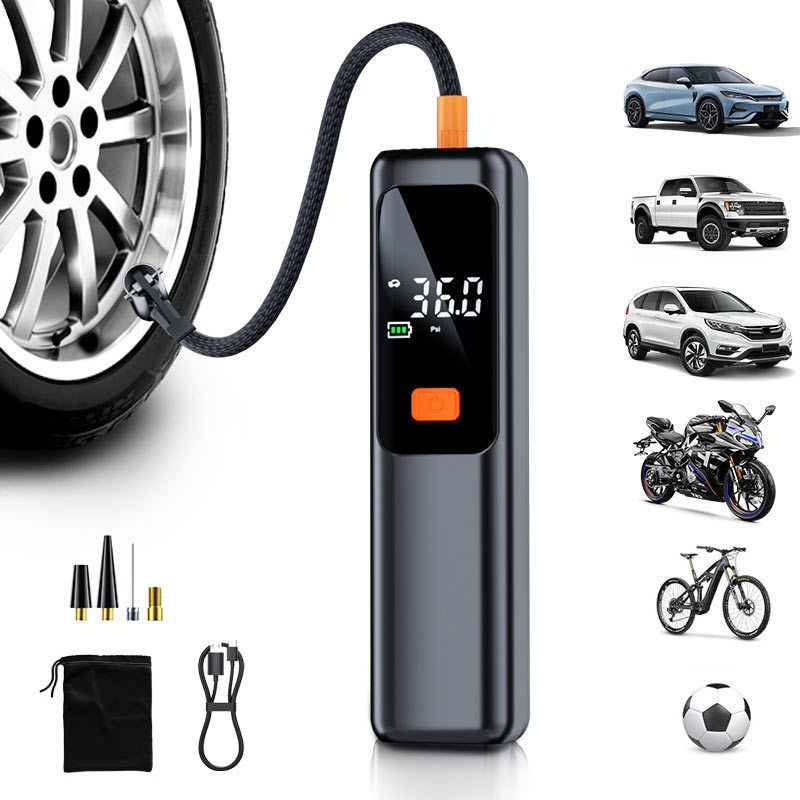Tire Inflator Portable Air Compressor Cordless Rechargeable Digital Car Tire Pump for Car, Motorcycle, Bicycle & Balls - Image 4