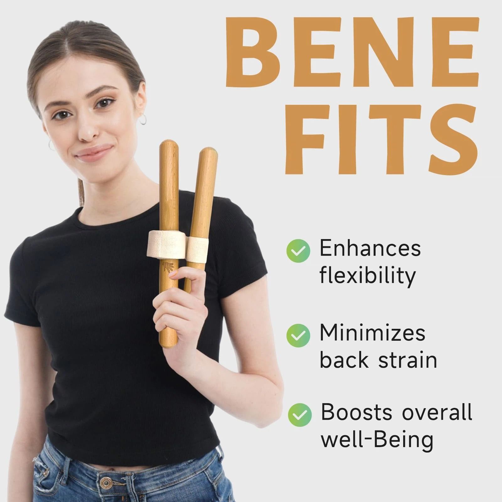 Stretching Tool – 2-in-1 Flexibility & Back Trainer | Daily Mobility & Pain Relief | Compact Stretch Aid for Home, Office(natural wood color32*3） - Image 4