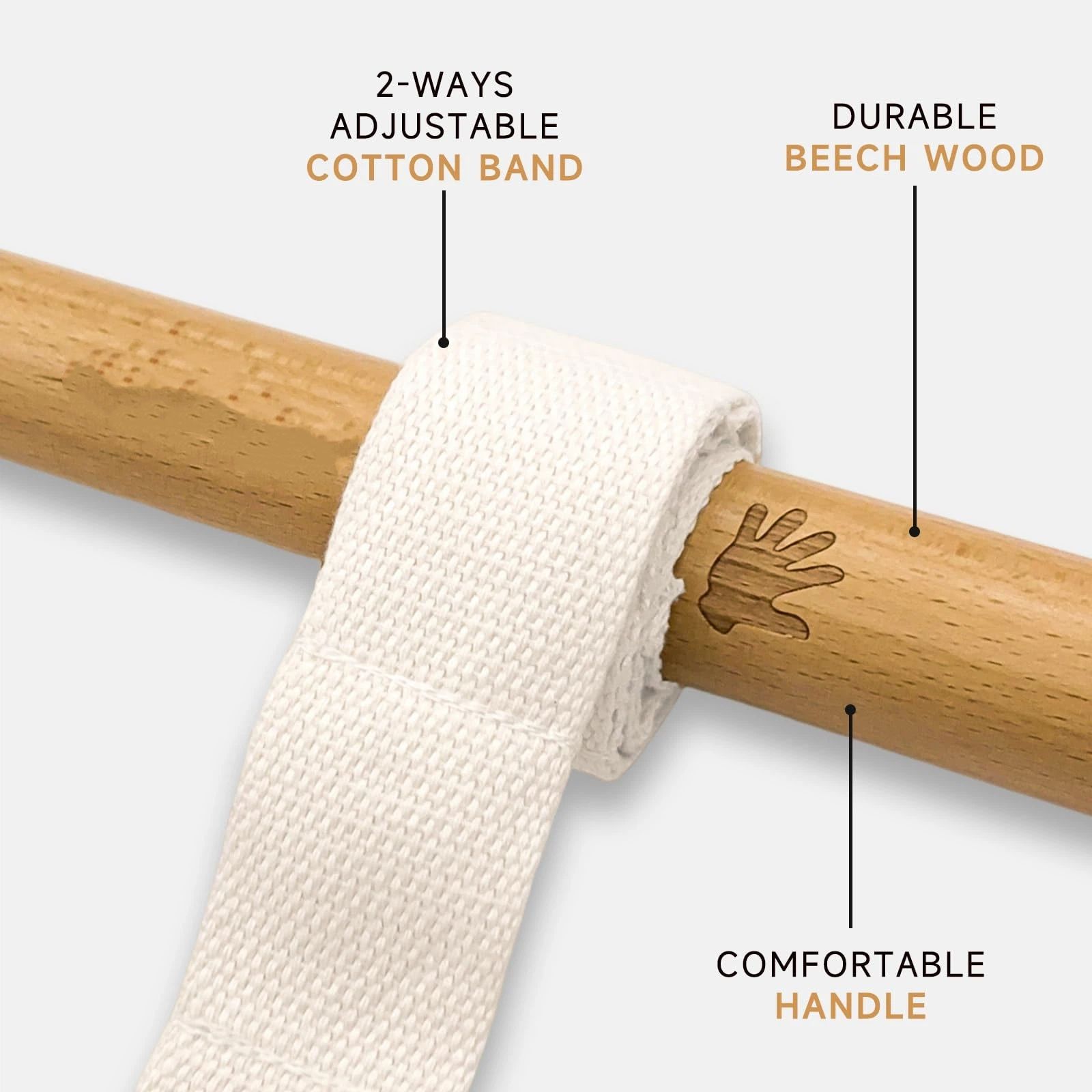 Stretching Tool – 2-in-1 Flexibility & Back Trainer | Daily Mobility & Pain Relief | Compact Stretch Aid for Home, Office(natural wood color32*3） - Image 5