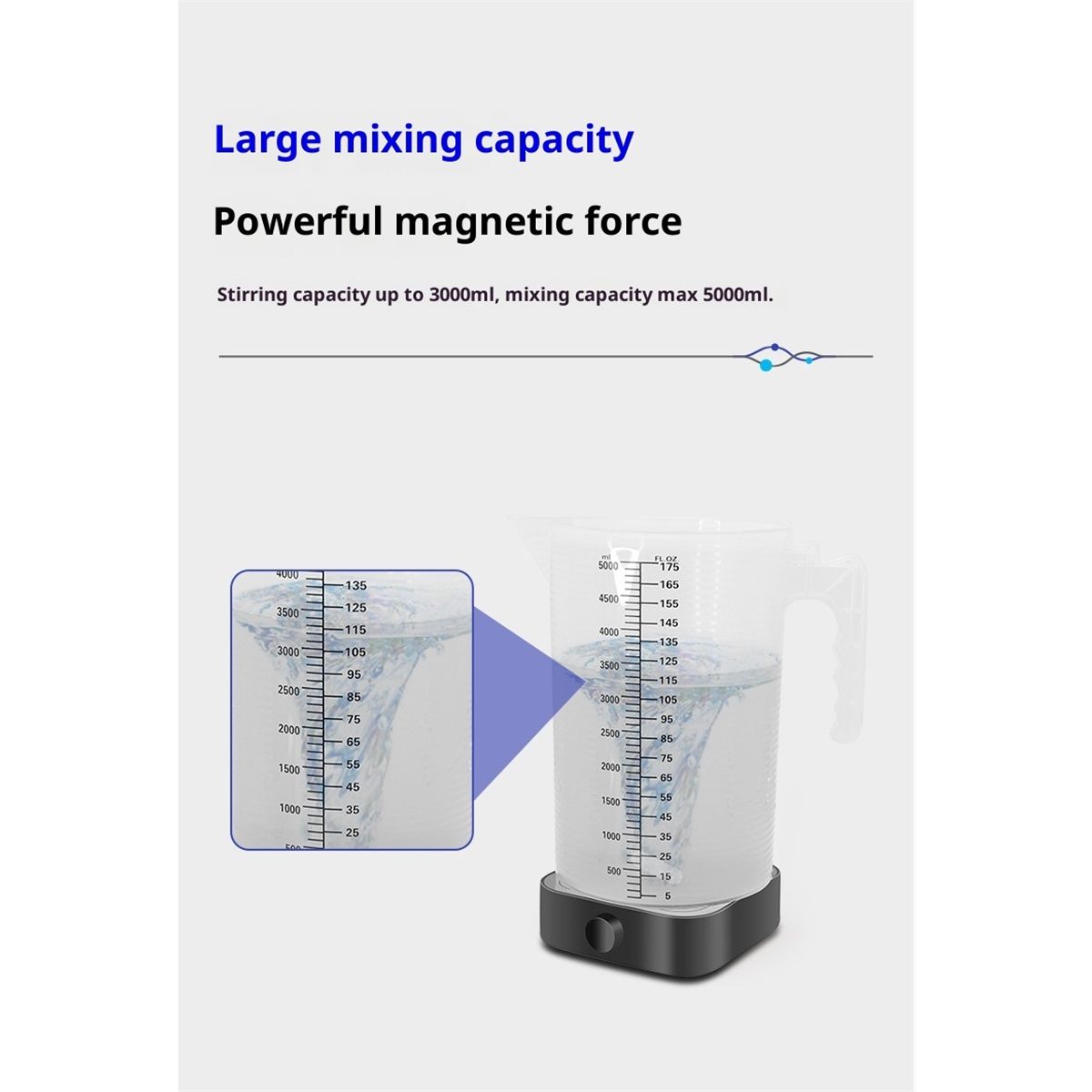 Magnetic Stirrer 3000rpm, Magnetic stir Plate with Stir Bar, Mini Magnetic Mixer Stirrer Max Stirring Capacity 5000mL, Lab Stirrers (No Heating) - Image 4