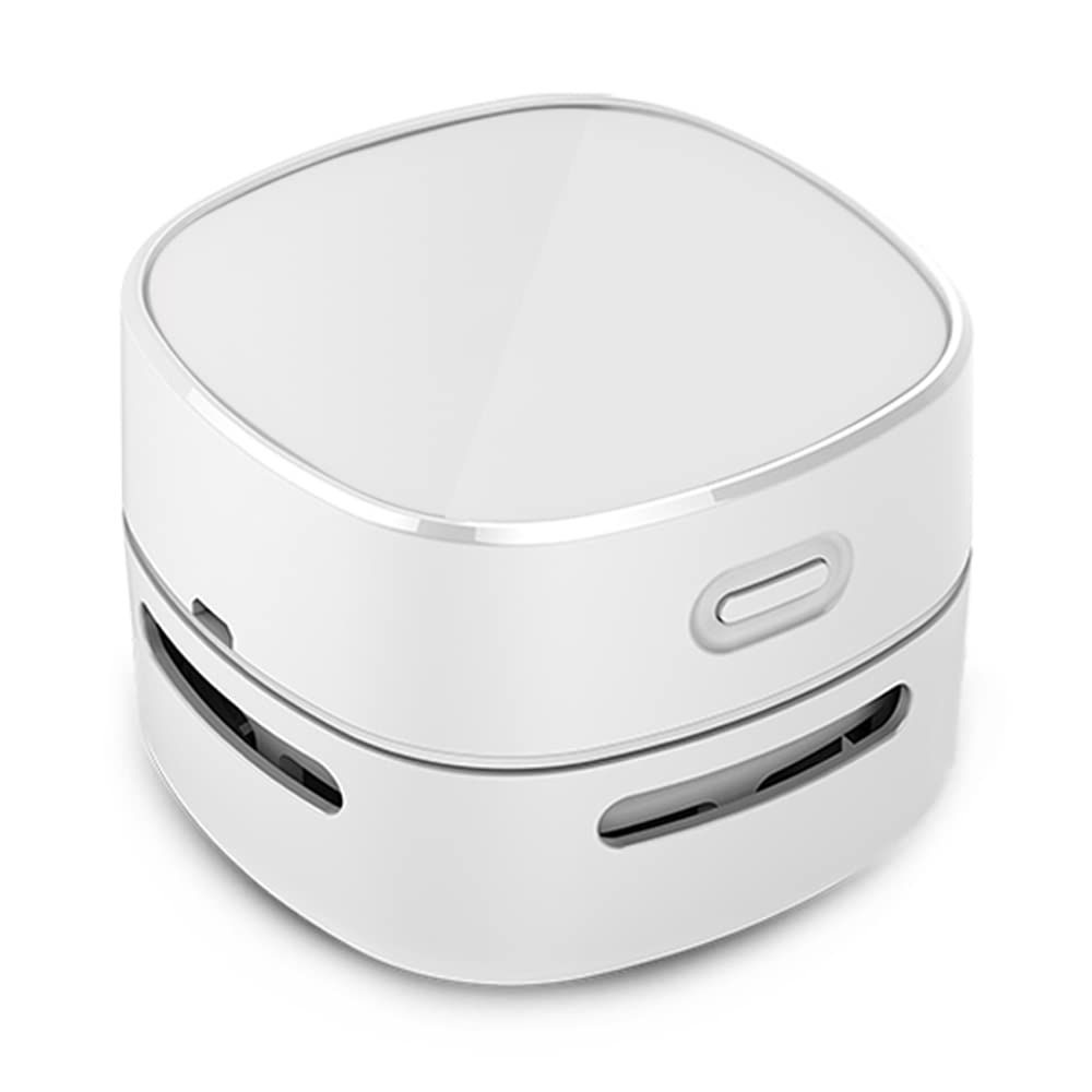 Vacuum Cleaner, Mini Table dust Sweeper Energy Saving,High Endurance mins, Rotatable Design for Keyboard/Home/School/Office (White Charging，7.9*7.9*6cm) - Image 1
