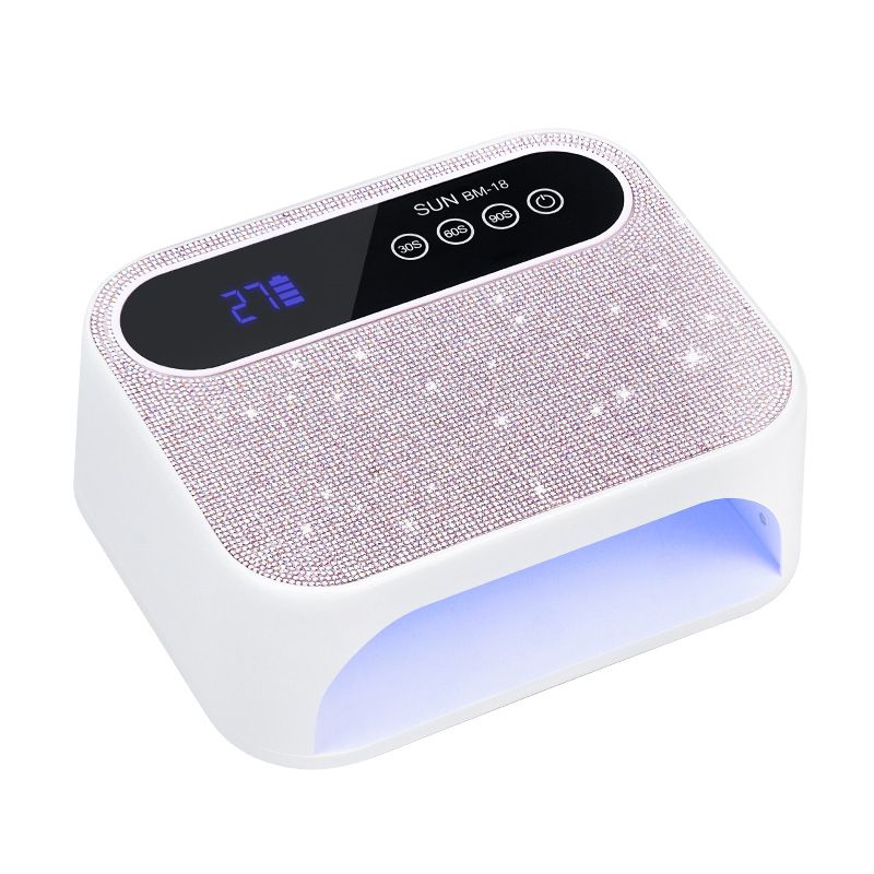 Cordless Nail Lamp, Rechargeable UV Nail Lamp for Gel Nails, LED Nail Lamp with 3 Timer Modes, Gel Nail Light Decorate with Sparkling Nail Rhinestones Diamond (Sparkly Diamond) - Image 1
