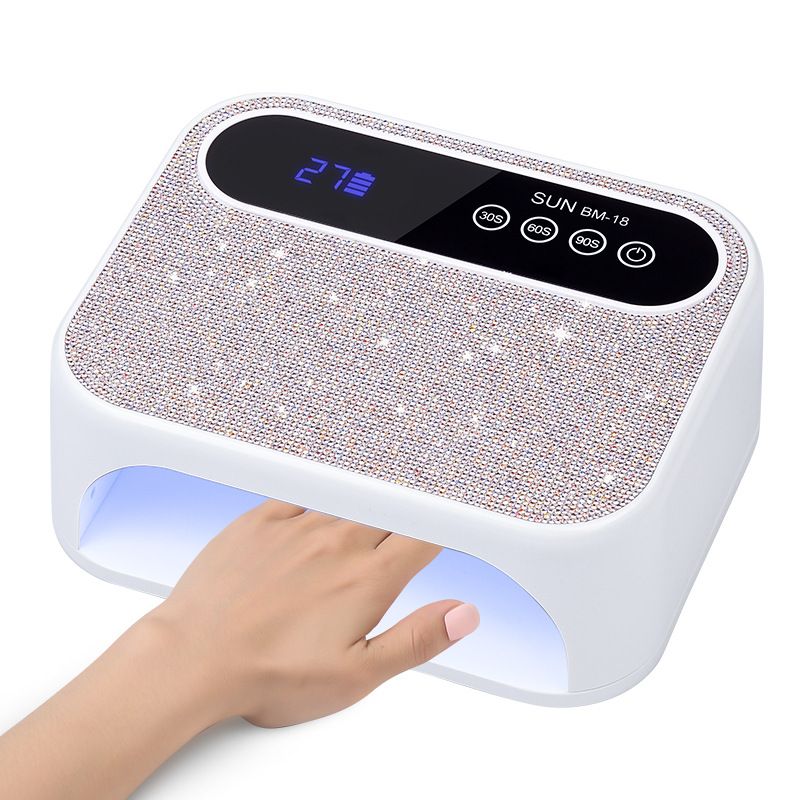 Cordless Nail Lamp, Rechargeable UV Nail Lamp for Gel Nails, LED Nail Lamp with 3 Timer Modes, Gel Nail Light Decorate with Sparkling Nail Rhinestones Diamond (Sparkly Diamond) - Image 2