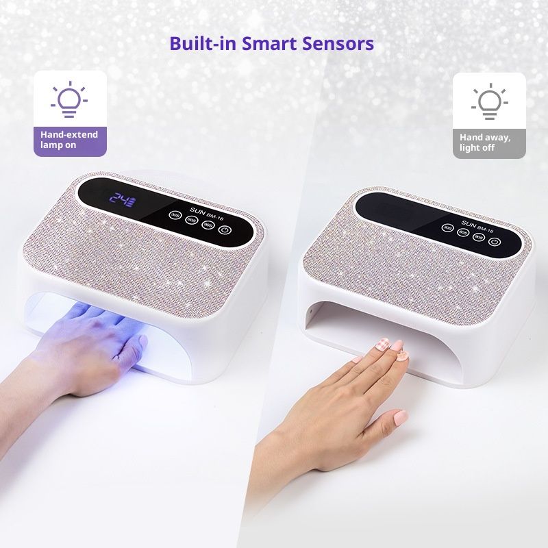 Cordless Nail Lamp, Rechargeable UV Nail Lamp for Gel Nails, LED Nail Lamp with 3 Timer Modes, Gel Nail Light Decorate with Sparkling Nail Rhinestones Diamond (Sparkly Diamond) - Image 4