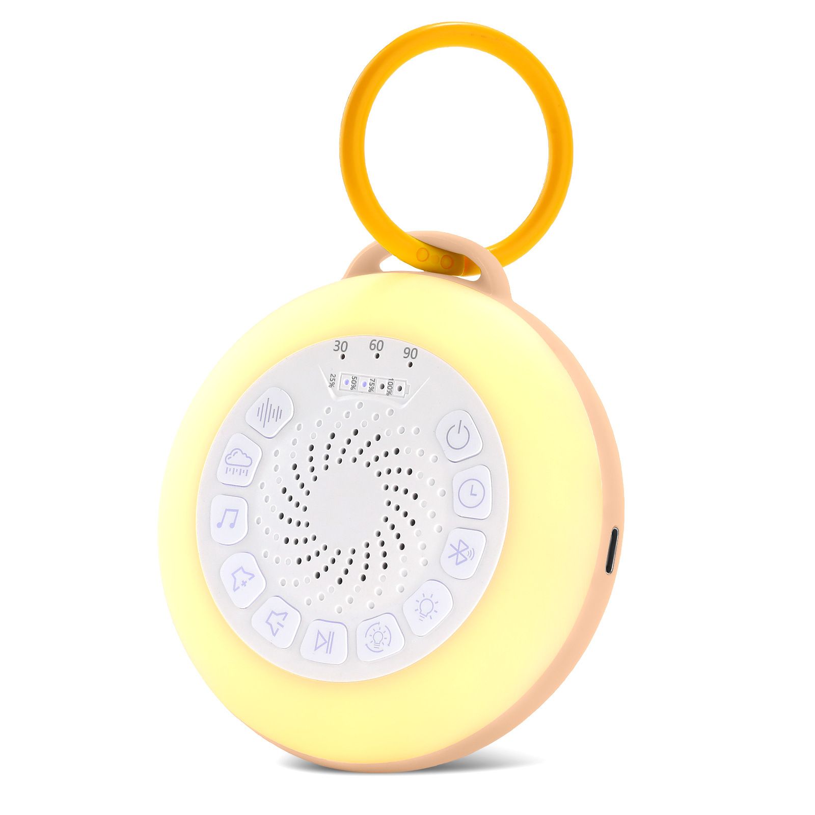 Sound Machine & Night Light - White Noise Machine with Battery Operated Night Light for Baby Nursery - Features 26 Sleep Sounds & 7 Light Colors - Baby Essentials（orange） - Image 2