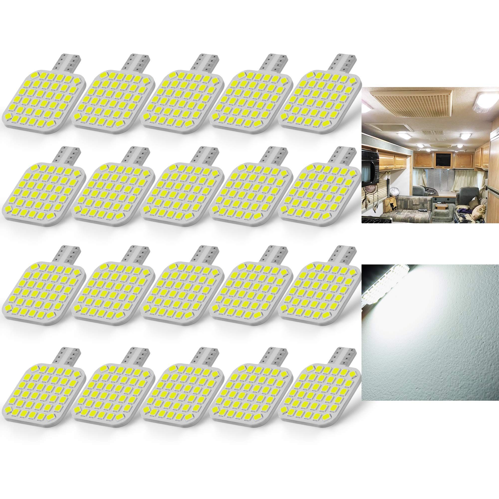 Super Bright T10 2835 36SMD LED Bulbs for 12V RV Ceiling Dome Light RV Interior Lighting Trailer Camper, (Pack of 20) - Image 1