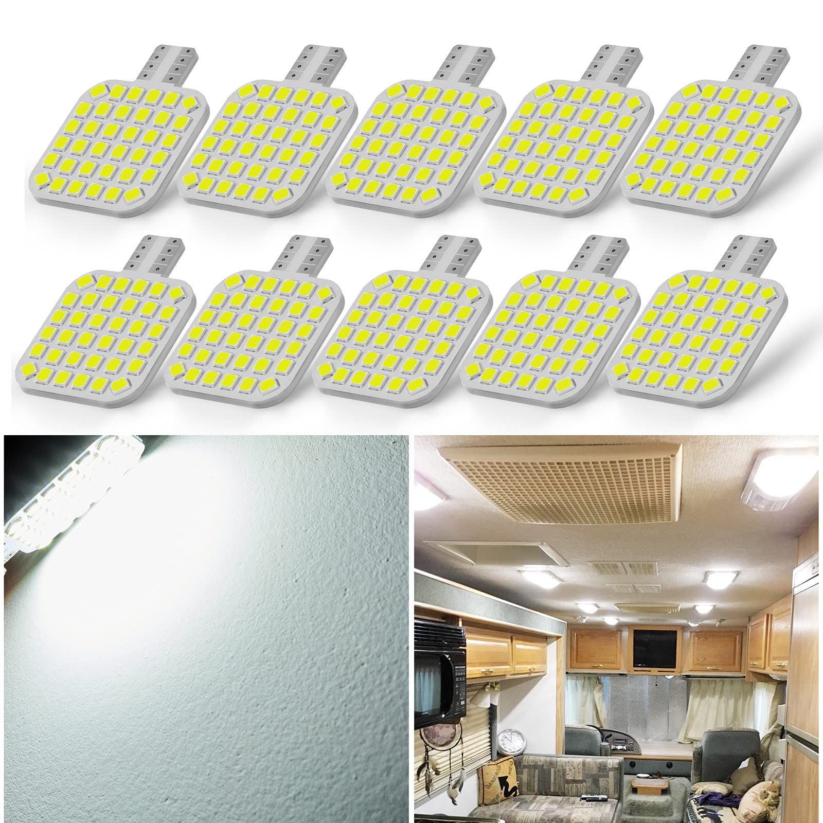 Super Bright T10 2835 36SMD LED Bulbs for 12V RV Ceiling Dome Light RV Interior Lighting Trailer Camper, (Pack of 20) - Image 2
