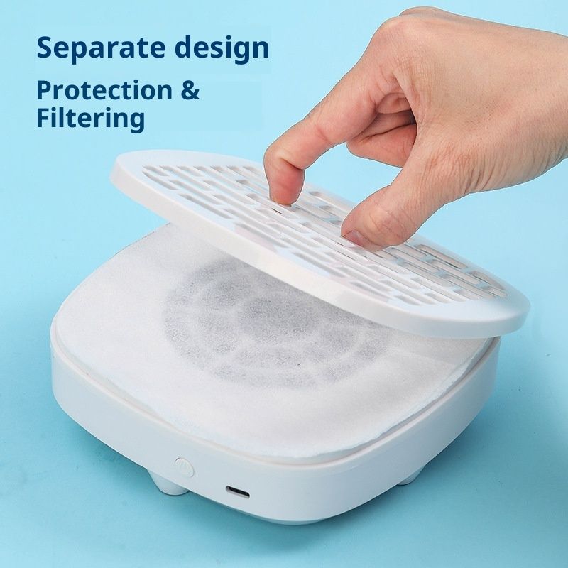 Nail Dust Collector, Cordless Dust Collector Nail Tech, Compact Powerful  Nail Vacuum Fan Rechargeable Dust Pedicure for Home, White（white） - Image 2