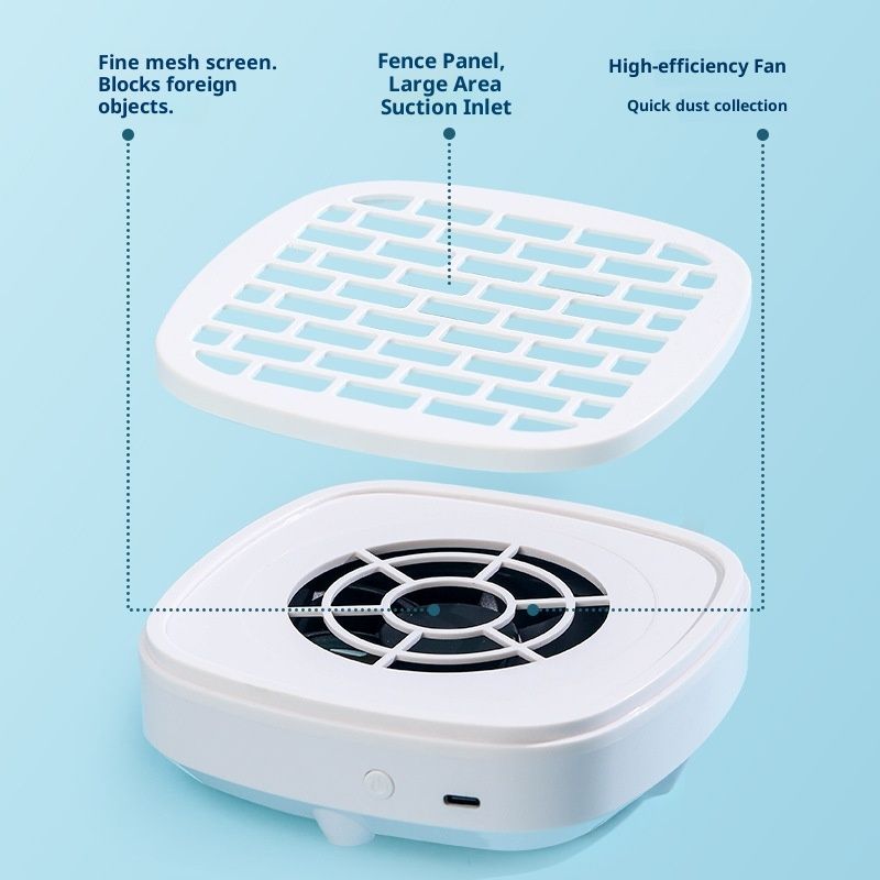 Nail Dust Collector, Cordless Dust Collector Nail Tech, Compact Powerful  Nail Vacuum Fan Rechargeable Dust Pedicure for Home, White（white） - Image 3