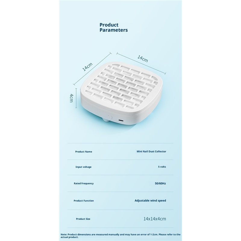 Nail Dust Collector, Cordless Dust Collector Nail Tech, Compact Powerful  Nail Vacuum Fan Rechargeable Dust Pedicure for Home, White（white） - Image 5