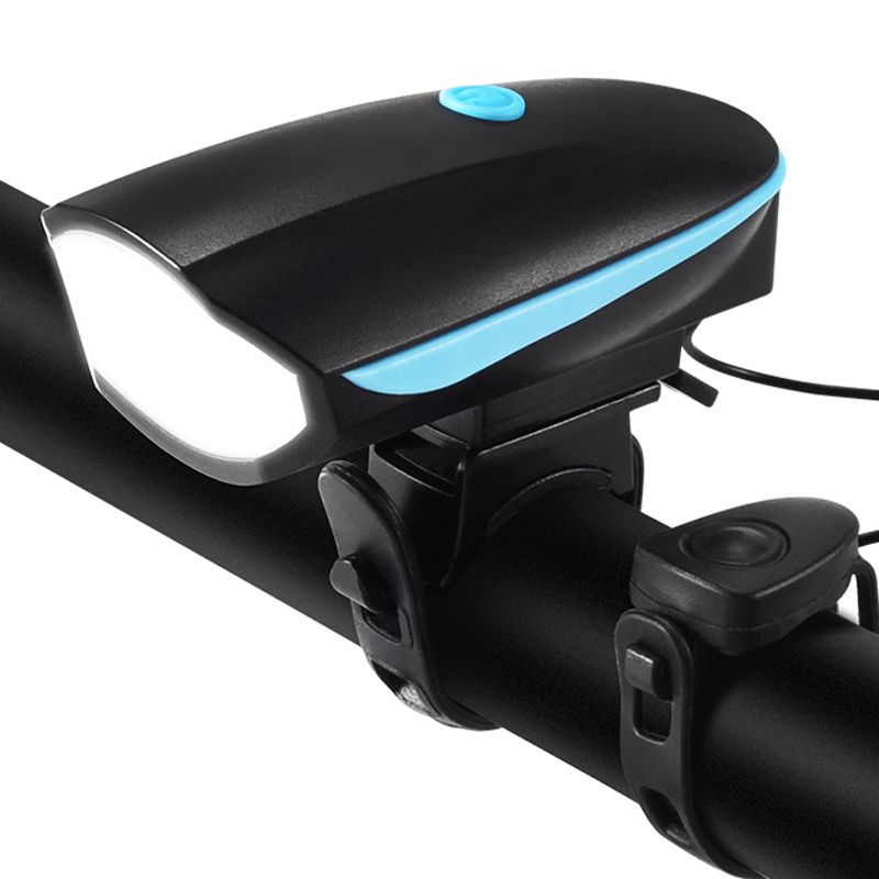 Bike Lights with Horn Set USB Rechargeable Bike Accessories for Kids Adults Waterproof Mountain, Night Riding（7588 horn headlights blue） - Image 1