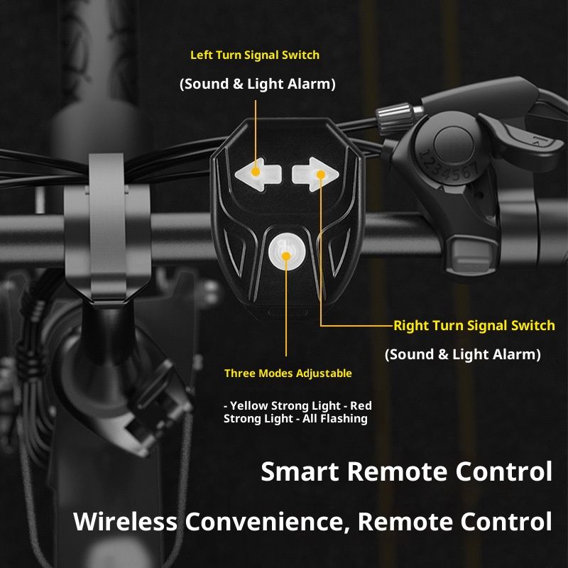 Bike Turn Signals,Bright Bicycle Turn Signals Front Back IPX5 Waterproof Wireless Remote Control Rear Bike Light USB Rechargeable LED Bike Flashlight - Image 4
