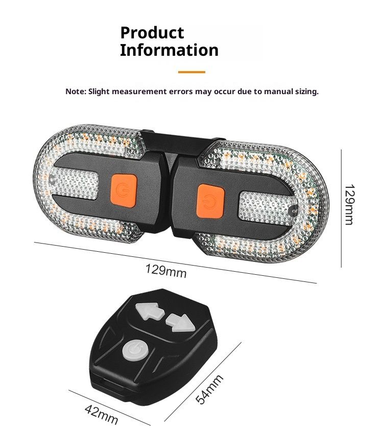 Bike Turn Signals,Bright Bicycle Turn Signals Front Back IPX5 Waterproof Wireless Remote Control Rear Bike Light USB Rechargeable LED Bike Flashlight - Image 5
