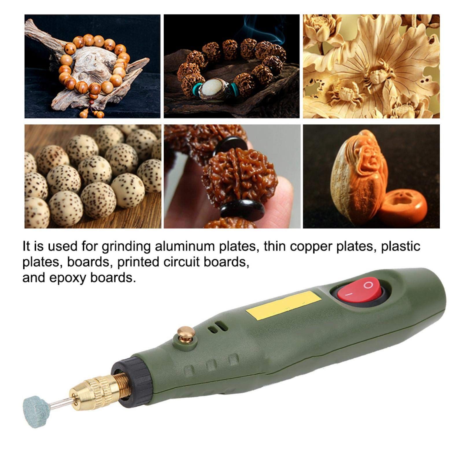 Electric Drill Rotary Tool Grinder Engraver Carver Accessory Kit for Agate Wood Carving Drilling Etching Sanding Polishing 18000RPM (US Plug) - Image 4