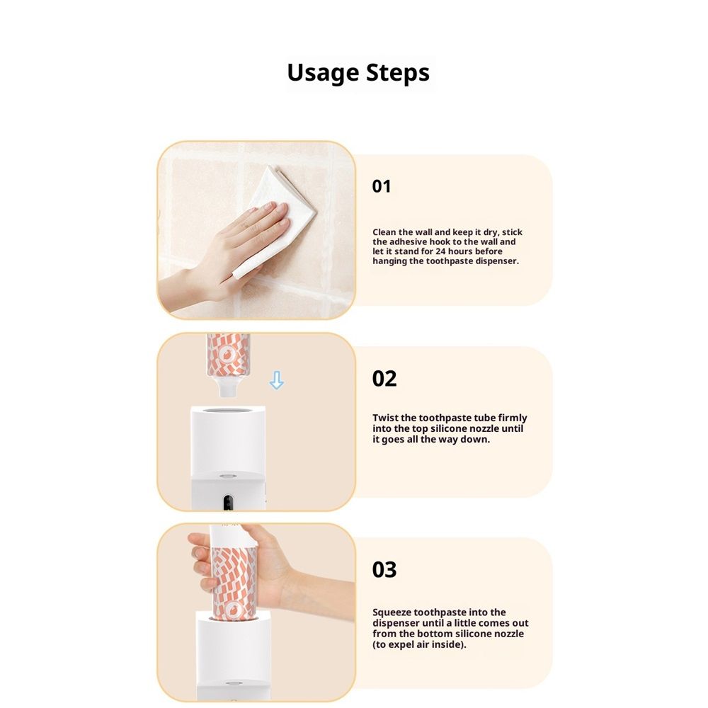 Automatic Induction Toothpaste Dispenser Wall Mounted for Bathroom,1800mAh Rechargeable,4 Gears Electric Toothpaste Squeezer Dispenser for Kids and Adults (White) - Image 3