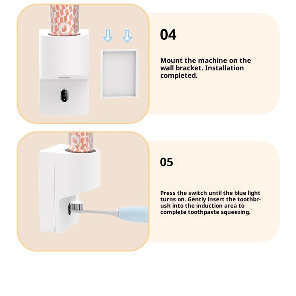 Automatic Induction Toothpaste Dispenser Wall Mounted for Bathroom,1800mAh Rechargeable,4 Gears Electric Toothpaste Squeezer Dispenser for Kids and Adults (White) - Image 4