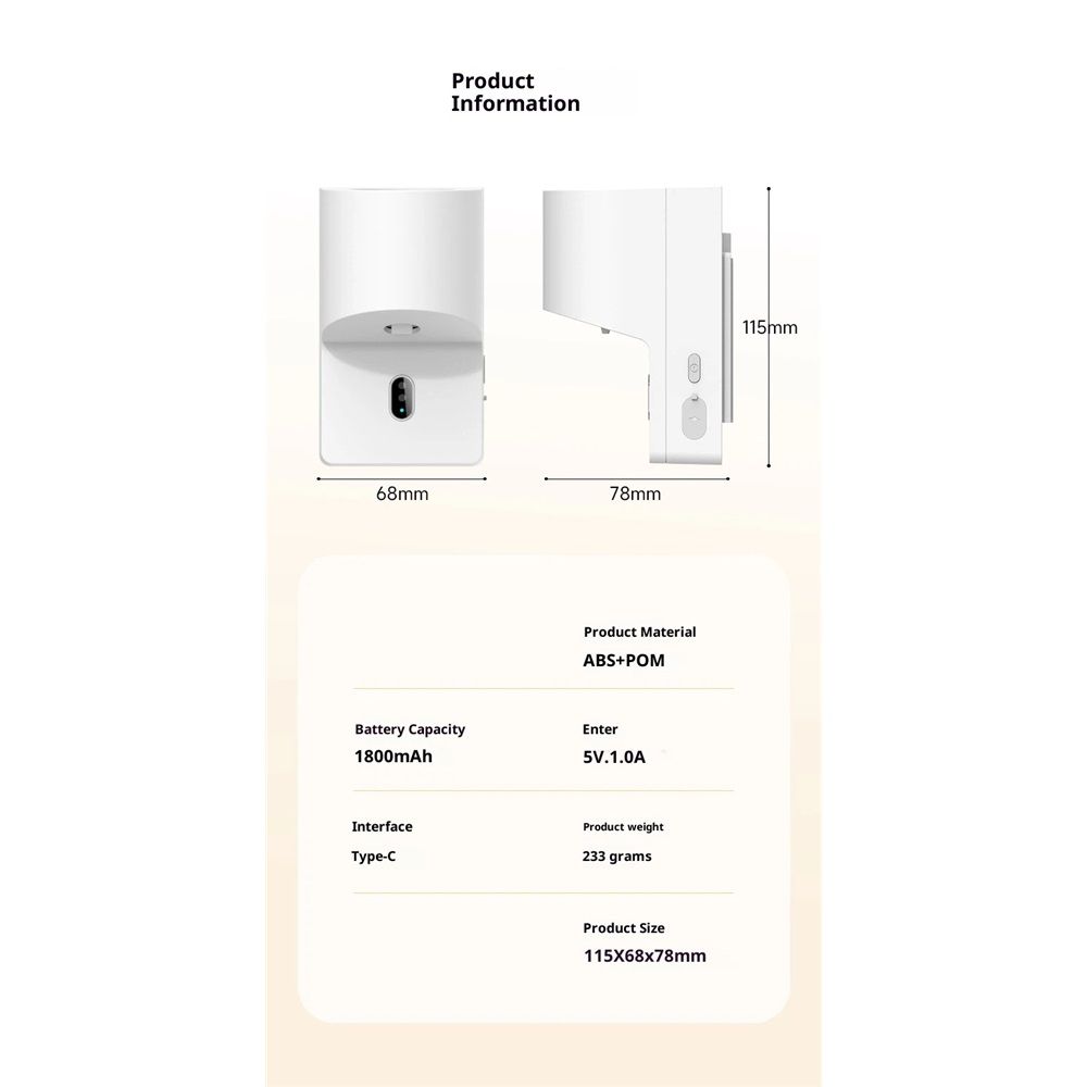 Automatic Induction Toothpaste Dispenser Wall Mounted for Bathroom,1800mAh Rechargeable,4 Gears Electric Toothpaste Squeezer Dispenser for Kids and Adults (White) - Image 5