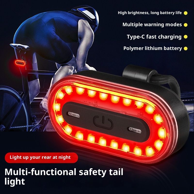 Bike Tail Light, Super Bright Cyclist Safety LED Warning Bike Flashlight,14 Modes Skateboard Light, Bicycle Rear Light Rechargeable & Waterproof, for Scooter Light Accessories - Image 2