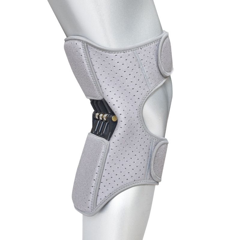 Spring-Powered Knee Support Brace - Boost Joint Assistance for Stairs, Squats & Daily Mobility - Ergonomic Patella Support for Elderly & Active Adults (Gray) - Image 1
