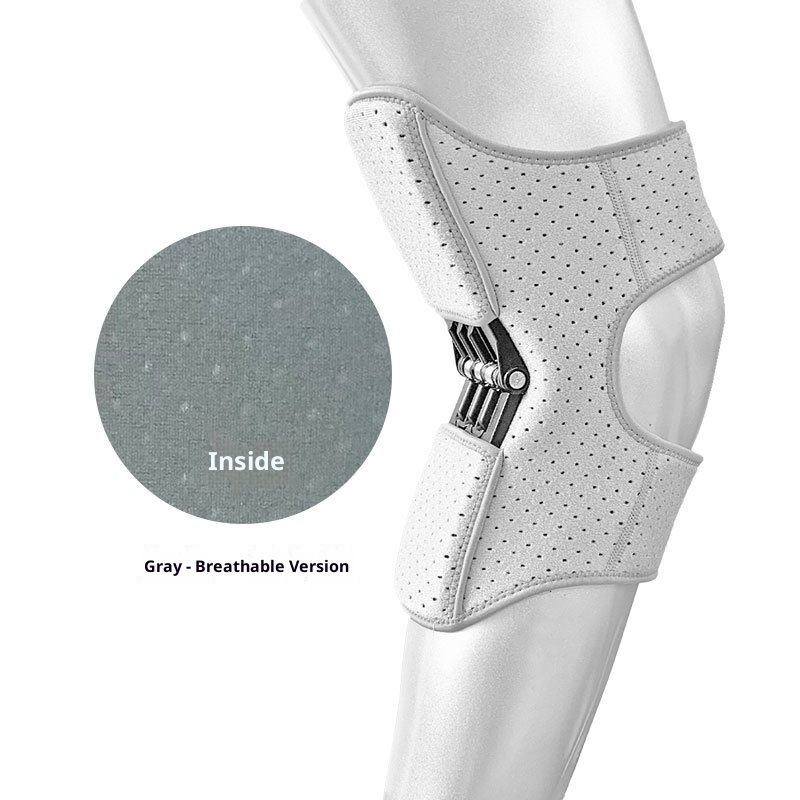 Spring-Powered Knee Support Brace - Boost Joint Assistance for Stairs, Squats & Daily Mobility - Ergonomic Patella Support for Elderly & Active Adults (Gray) - Image 4