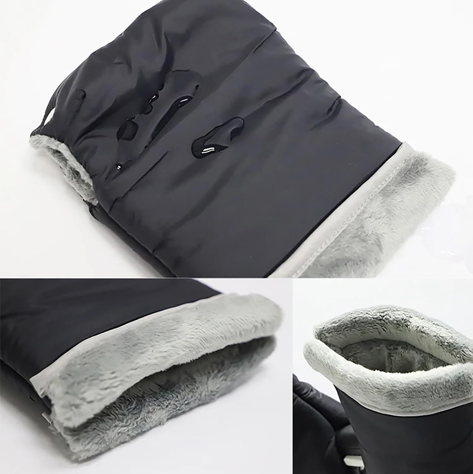 Enfant Stroller Warmmuffs Gloves - Anti-Freeze Stroller Mittens for Handlebars, Water Repellent Hand Warmer Muff for Cold Weather, Plush Lined Stroller Warmmuffs - Image 4