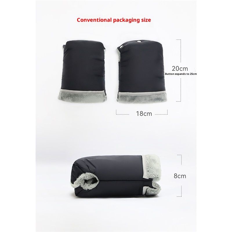 Enfant Stroller Warmmuffs Gloves - Anti-Freeze Stroller Mittens for Handlebars, Water Repellent Hand Warmer Muff for Cold Weather, Plush Lined Stroller Warmmuffs - Image 5