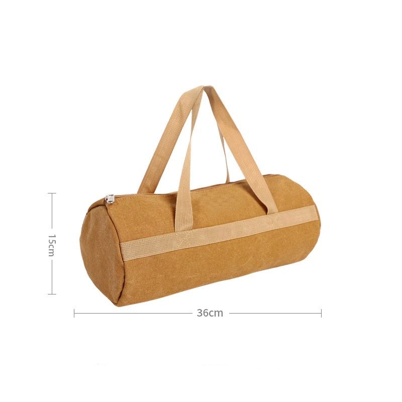Tent Stakes Bag, Double Layer Tent Pole Pegs Storage Bag, Camping Accessories Large-Capacity Canvas Tool Bag with Zipper for Man Camping, Hiking (36cm Khaki) - Image 5