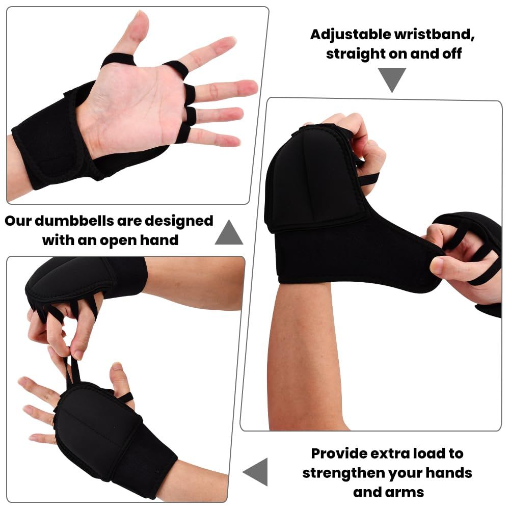 1 Pair Weighted Gloves for Tremors Hand Weight for Fine Motor Skills Hand Weighted Utensils Adjustable Weights Glove for Parkinson’s Essential Tremors Patients(Black) - Image 3