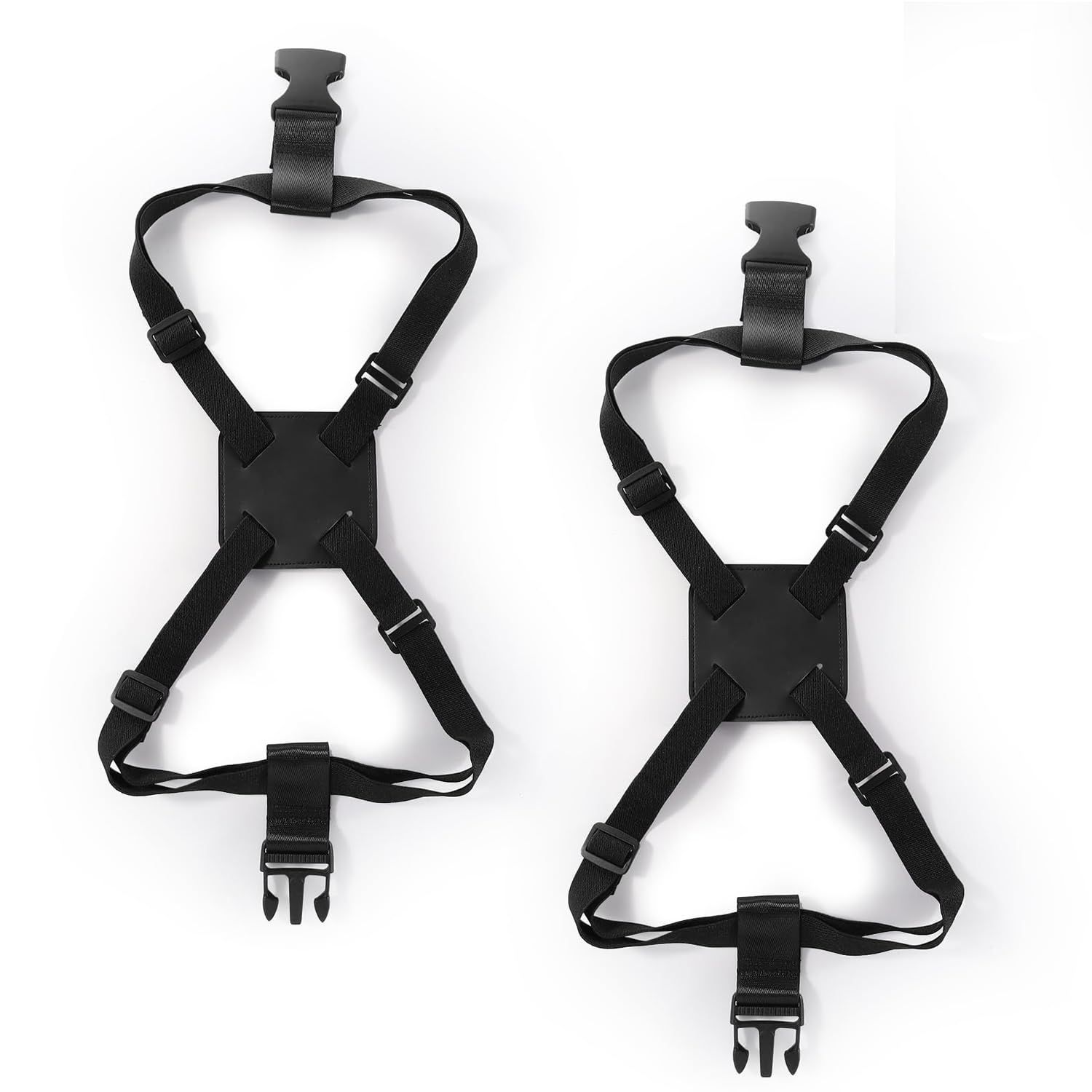 Luggage Bungee Straps for Attaching Bags - 2 Pack Adjustable Elastic Luggage Straps with Buckle, Black Luggage Strap for Suitcases Handle Carry on Add Bag, Backpack, Purse, - Image 1