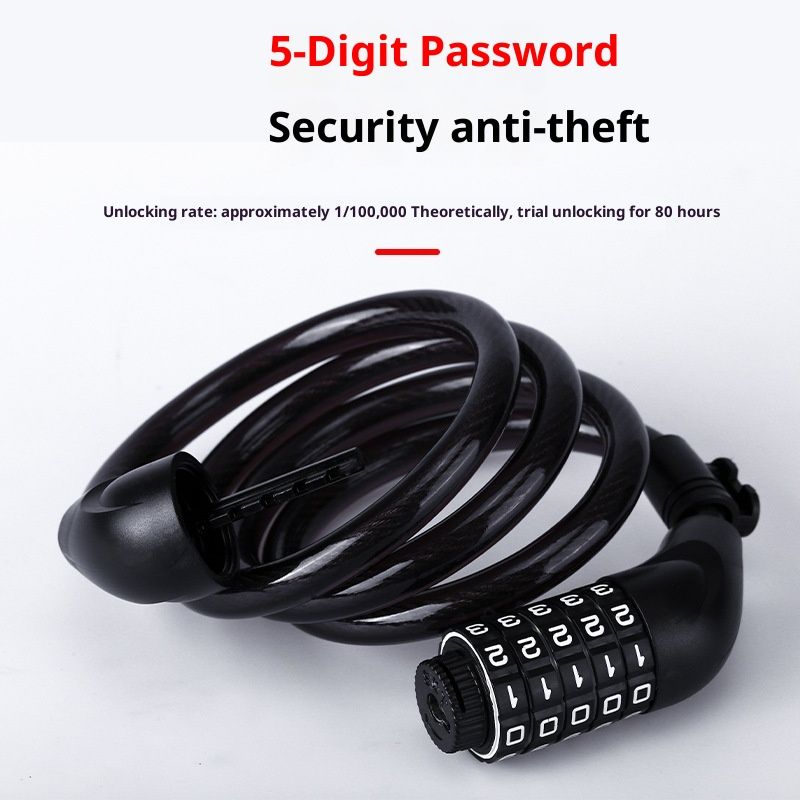 Bike Lock,  Bike Locks Cable, High Security 5 Digit Resettable Combination Coiling Bicycle Lock, Heavy Duty Anti Theft Cable Locks - Image 3