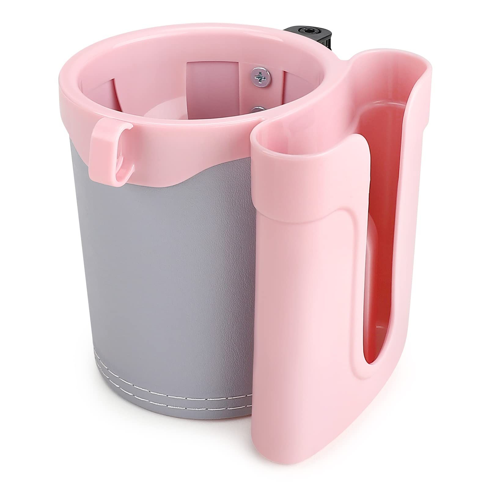 Bike Cup Holder with Cell Phone Holder Key Holder for Bicycle Motorcycle Scooter  Scooters, Grey Pink Grey Pink - Image 1