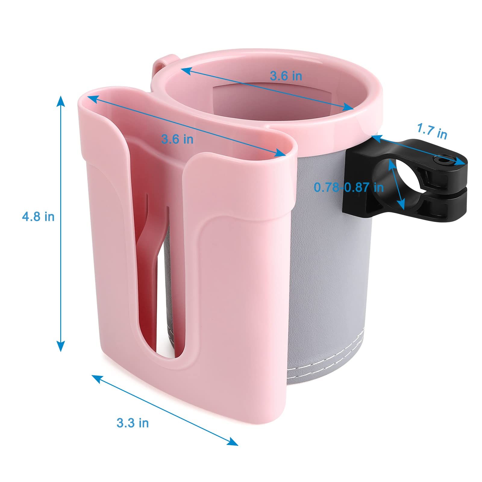 Bike Cup Holder with Cell Phone Holder Key Holder for Bicycle Motorcycle Scooter  Scooters, Grey Pink Grey Pink - Image 5