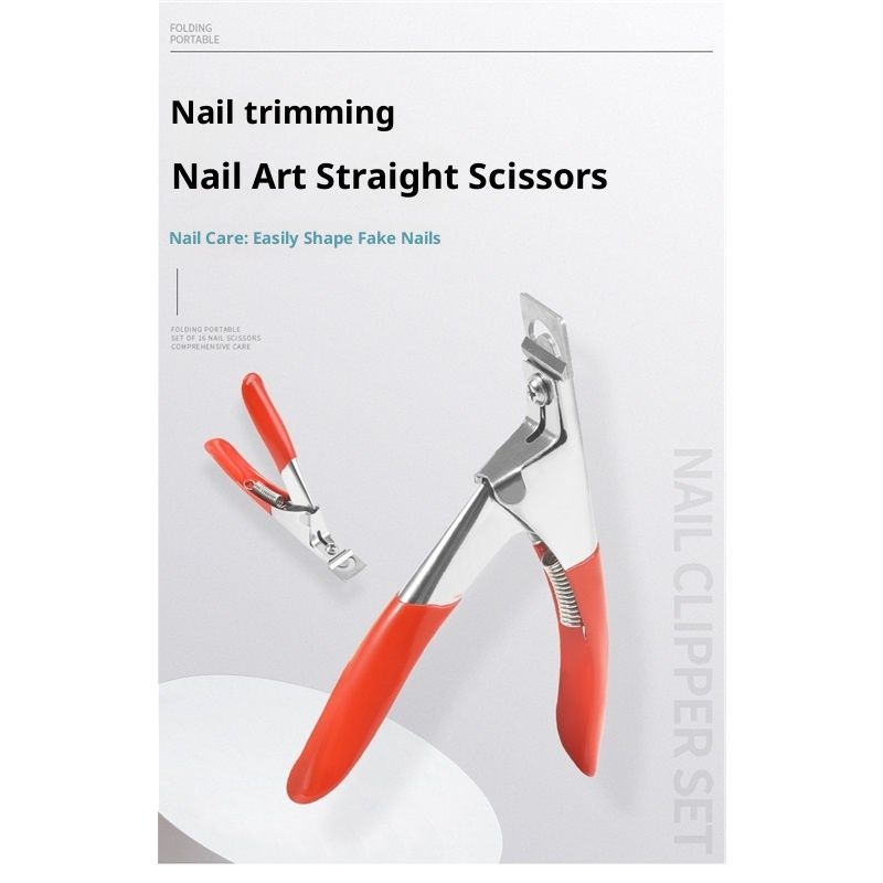 Nail Clippers Acrylic Nail Cutter Acrylic UV Gel False Nail Tips Edge U Clipper Cutter Manicure Tools Trimmers Nail Art Tools Acrylic Nail Clippers（red 2pcs） - Image 2