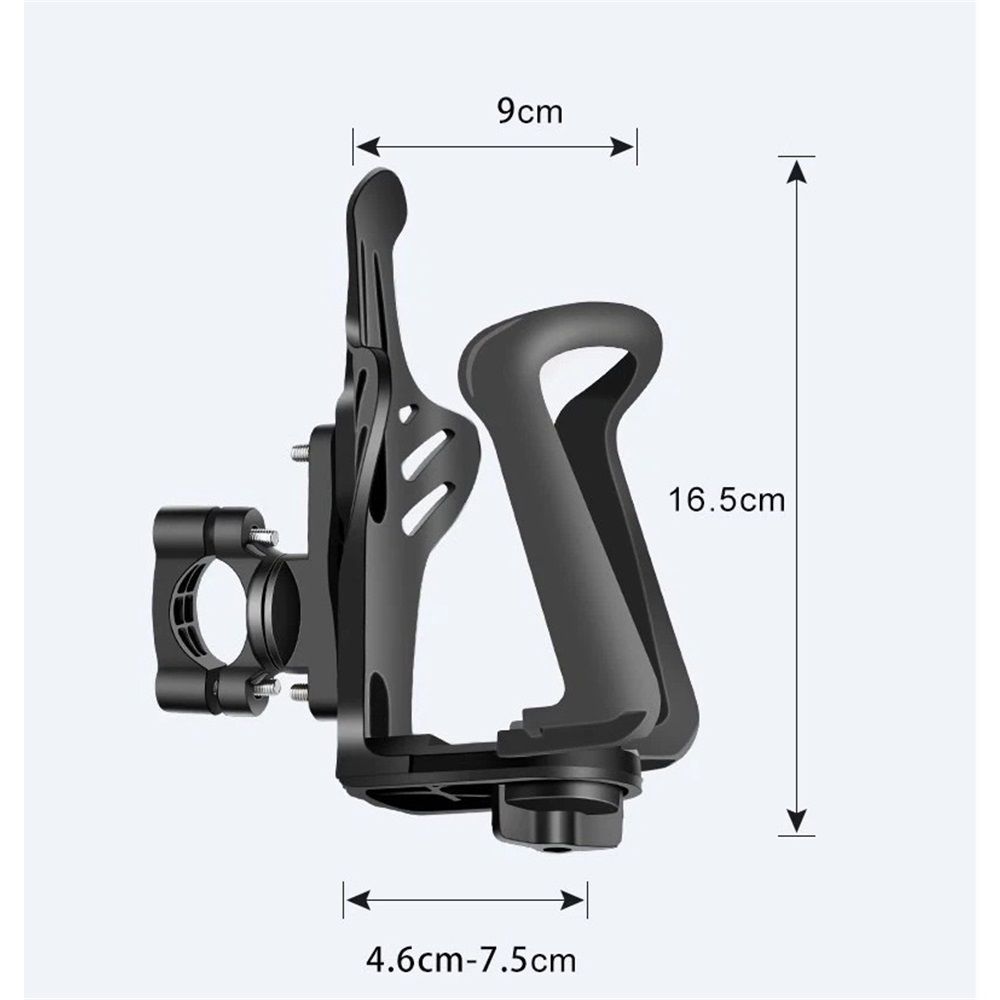 Bike Water Bottle Holder, Universal Motorcycle Drink Holder Fits Handlebar & Frame with Screw Tool, Bicycle Bottle Cage Accessories for Kids Adults (Compatible with 2.16-2.95