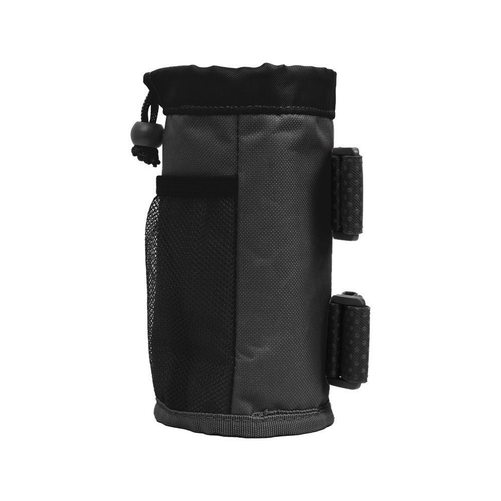 Cup Holder, Bike Water Bottle Holder for E Scooters & E-Bikes - Adaptable, No-Screw Installation, Mesh Pockets, Sticky Straps - Fits Cups Diameter Less Than 3.74in/9.5cm - Black - Image 1