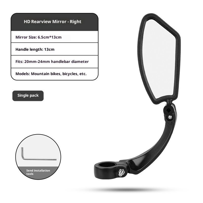 Handlebar Bike Mirror – HD , Wide Angle, Adjustable 360° Rear View – Shatterproof, Anti-Glare, Premium, MTB, E-Bike, and Commuter Cycling Safety(1 Pair) - Image 3