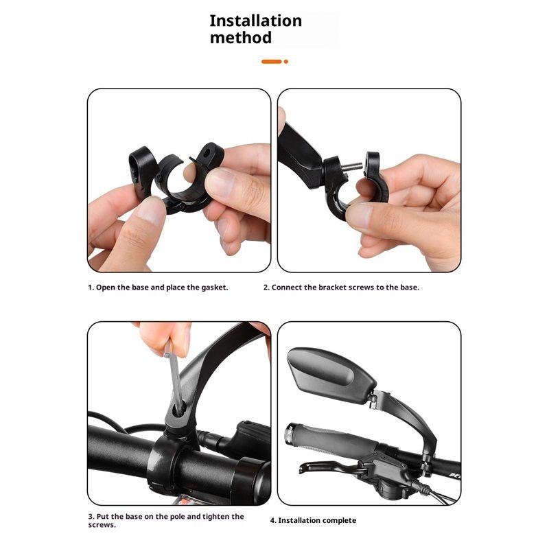 Handlebar Bike Mirror – HD , Wide Angle, Adjustable 360° Rear View – Shatterproof, Anti-Glare, Premium, MTB, E-Bike, and Commuter Cycling Safety(1 Pair) - Image 4