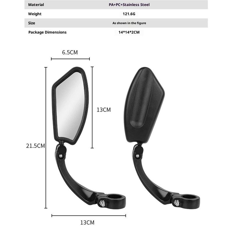 Handlebar Bike Mirror – HD , Wide Angle, Adjustable 360° Rear View – Shatterproof, Anti-Glare, Premium, MTB, E-Bike, and Commuter Cycling Safety(1 Pair) - Image 5