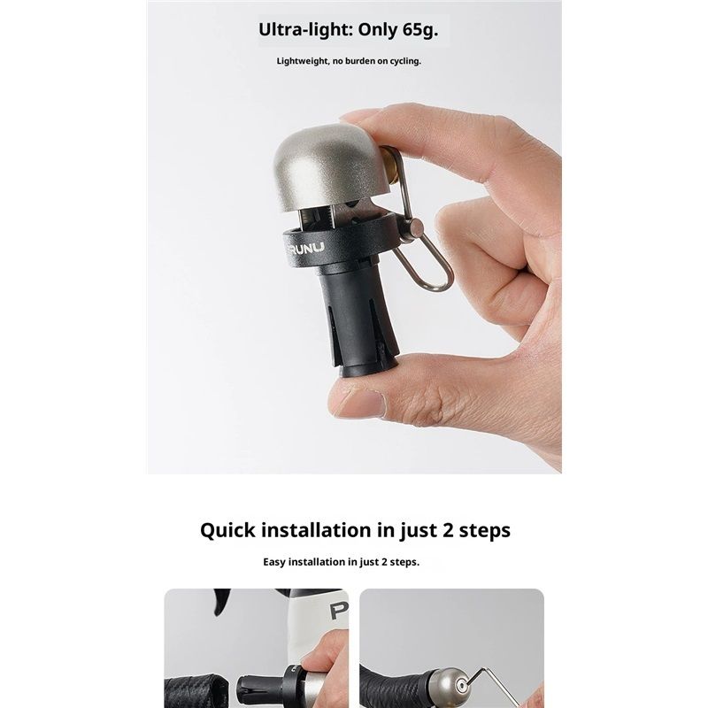 2 pack Bike Handlebar Bell - Loud copper Alloy End Plug Bell for Road & Mountain Bicycles | 18-25mm Compatible | Waterproof & Lightweight 65g - Image 5