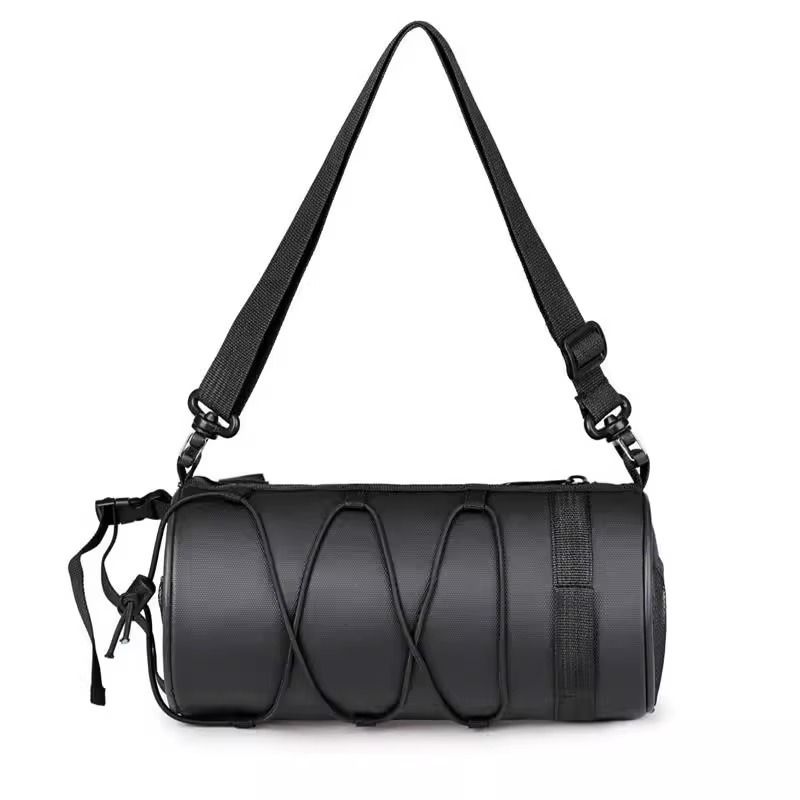 Bike Handlebar Bag Small Bicycle Handle Bar Bag Handy Front Bike Bags Handlebar Storage Pouch Pack with Shoulder Strap Little Mountain Road Bike Barrel Bag - Image 1