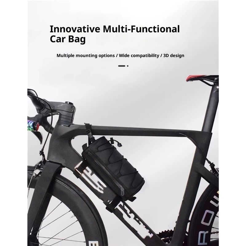 Bike Handlebar Bag Small Bicycle Handle Bar Bag Handy Front Bike Bags Handlebar Storage Pouch Pack with Shoulder Strap Little Mountain Road Bike Barrel Bag - Image 3