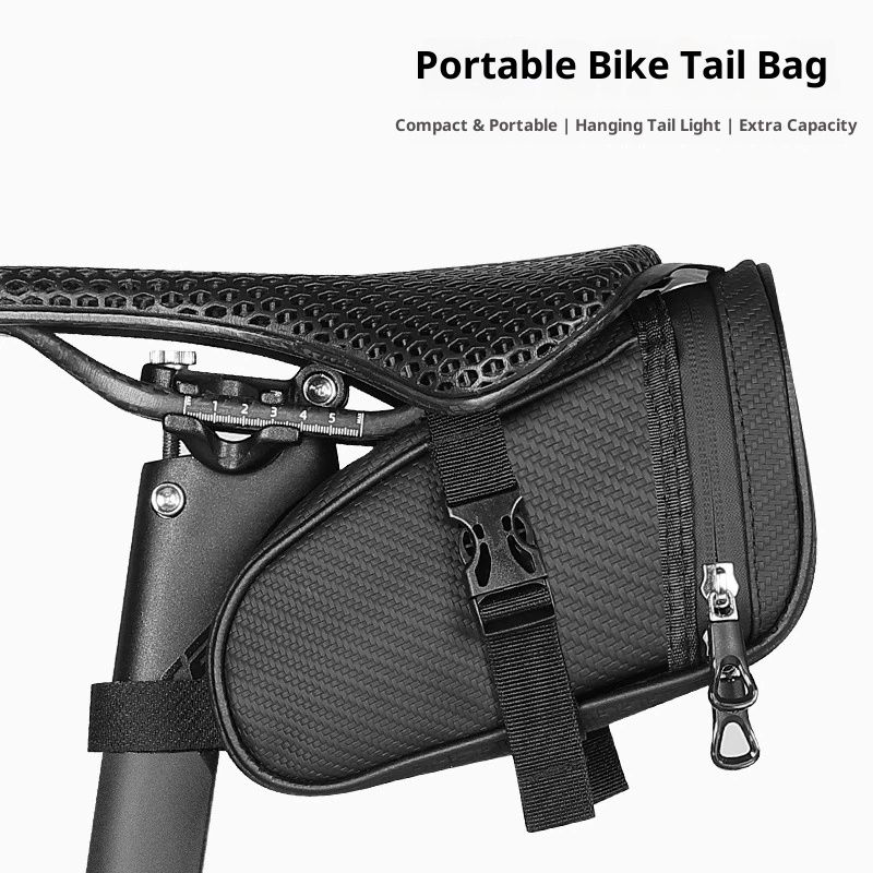 Bike Seat Bag, Water-resistant Bicycle Saddle Bag with Reflective Strap, Cycling Under Seat Pouch, Bike Seat Pack for Mountain Road Bikes and Commuters - Image 1