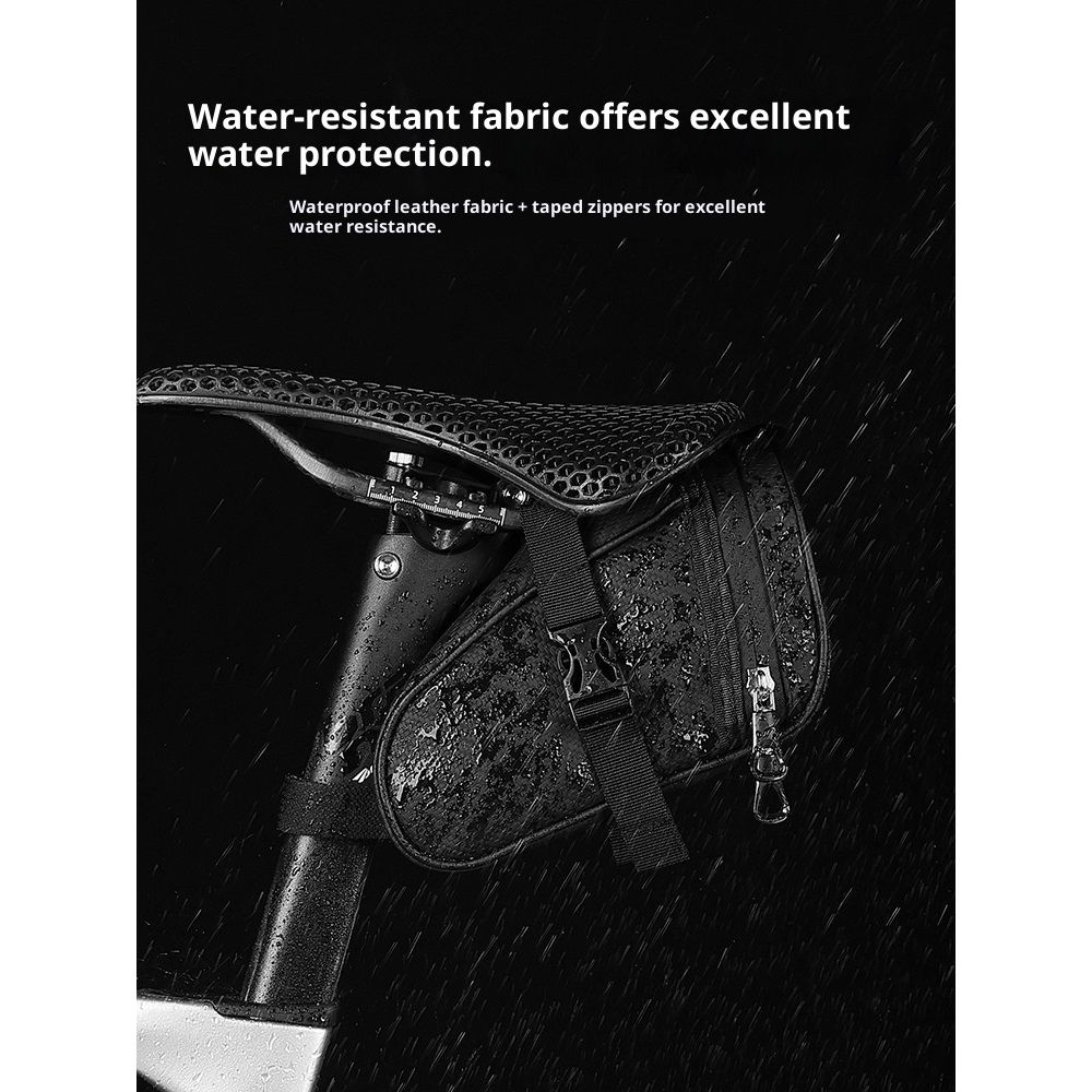 Bike Seat Bag, Water-resistant Bicycle Saddle Bag with Reflective Strap, Cycling Under Seat Pouch, Bike Seat Pack for Mountain Road Bikes and Commuters - Image 3